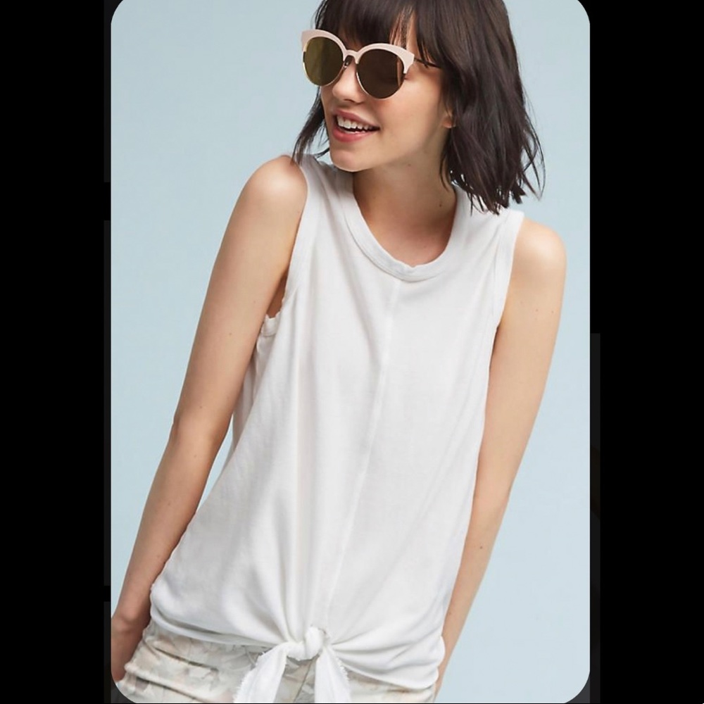 Anthropologie Tie Front Tank